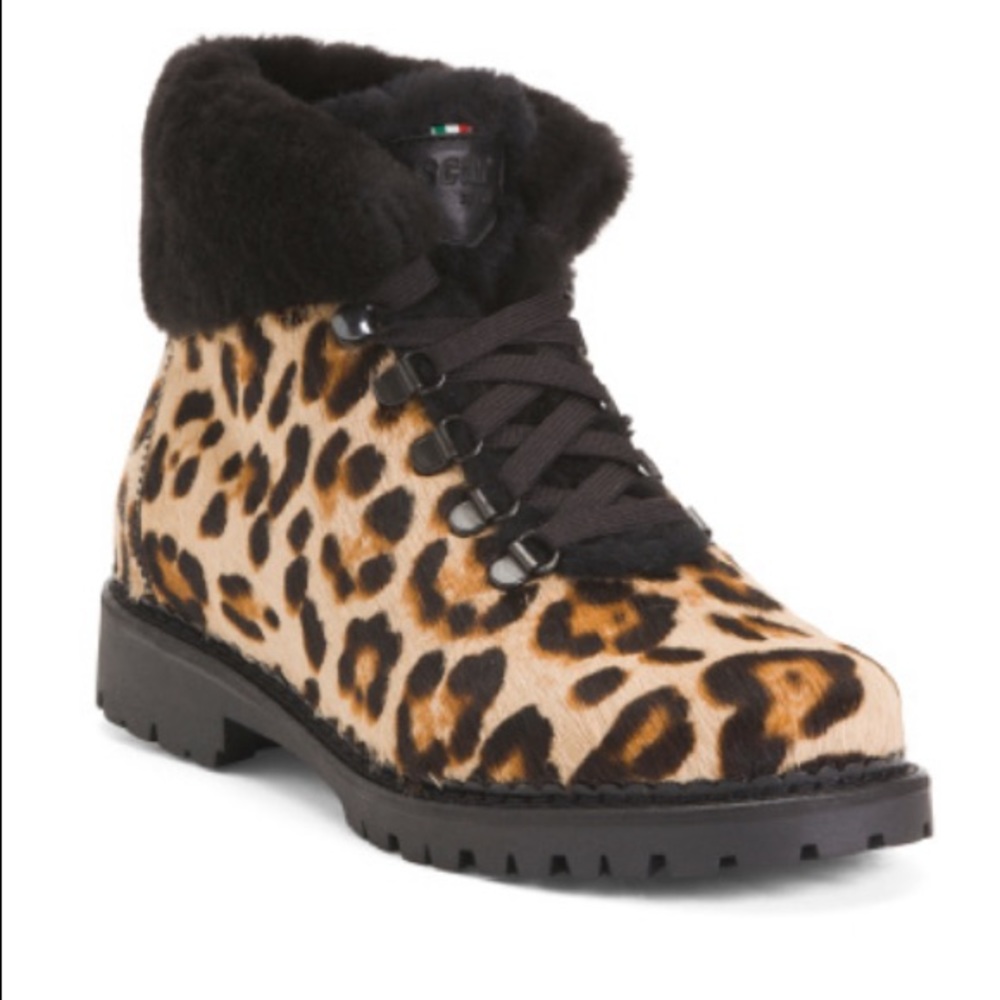 Oscar made in Italy fur leopard boot NWB
